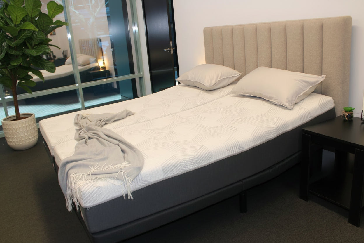 iActive Lumbar Rich Adjustable SPLIT King Bed Mattress Included | by MLILY