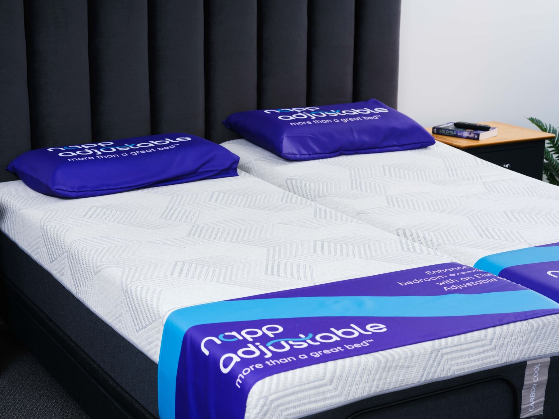 iActive Lumbar Rich Adjustable SPLIT King Bed Mattress Included | by MLILY
