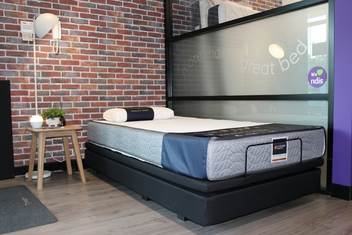 FLOOR SALE - A H Beard King Single UPLIFT  BUNDLE Adjustable Bed + Ultimate Care Plush Mattress + 1x Grab Safety Rail | MUST GO