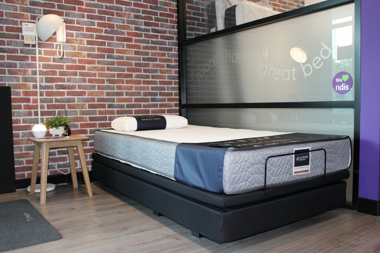 FLOOR SALE - A H Beard King Single UPLIFT  BUNDLE Adjustable Bed + Ultimate Care Plush Mattress + 1x Grab Safety Rail | MUST GO