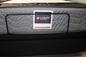ex DEMO SALE - A H Beard King Single UPLIFT Adjustable Bed w/ Ultimate Care Plush Mattress & Linen Bottlebrush Headboard & 1x Grab Handle