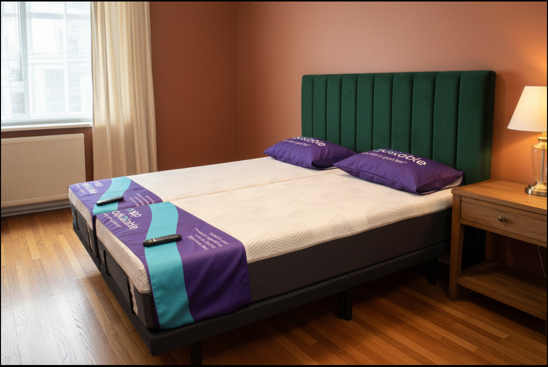 iActive Vitalise Adjustable SPLIT King Bed Mattresses Included | by MLILY