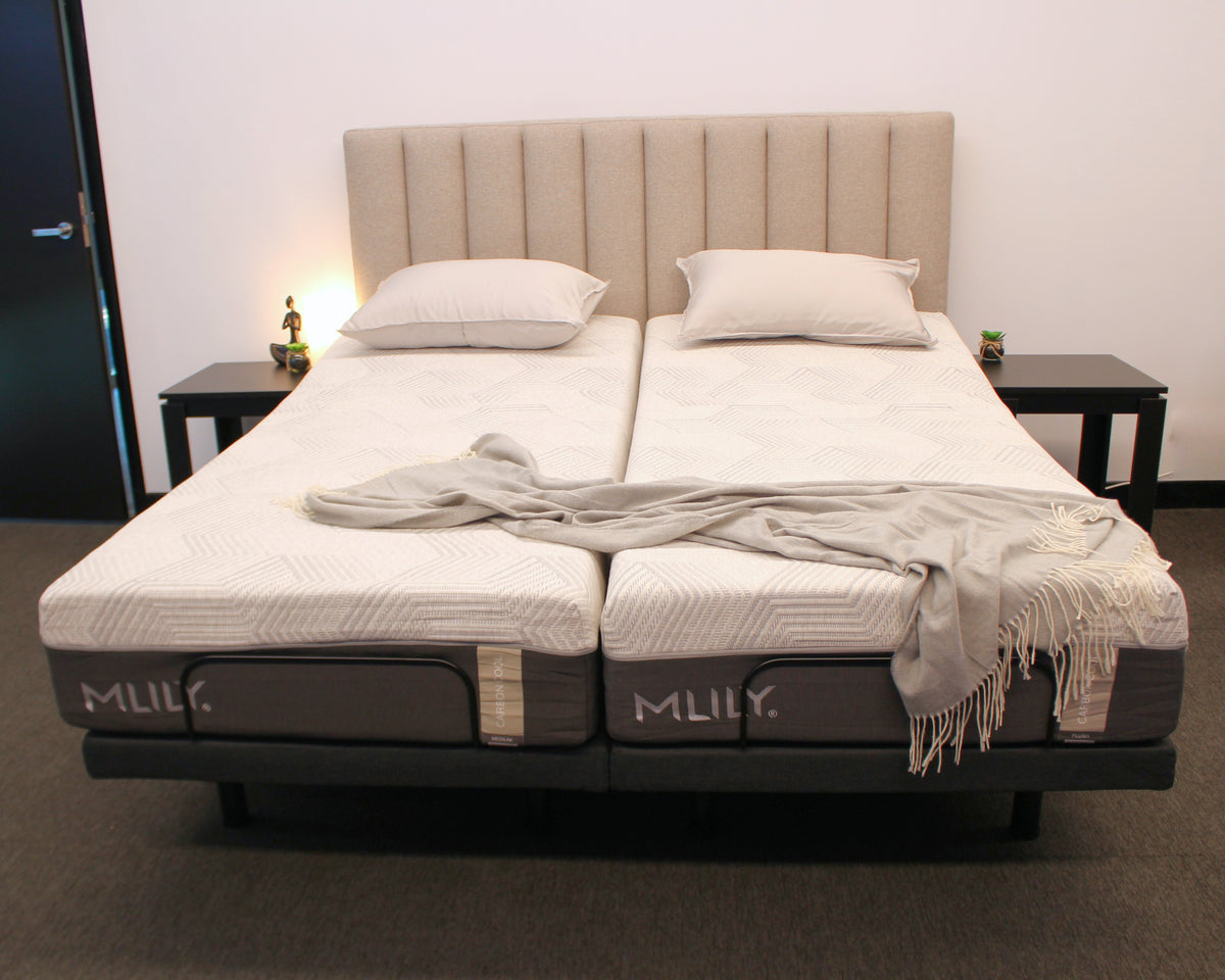 iActive Lumbar Rich Adjustable SPLIT King Bed Mattress Included | by MLILY