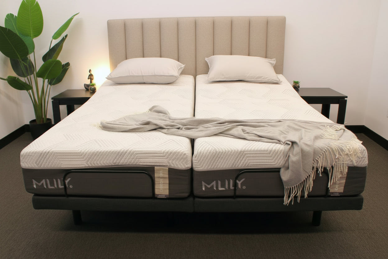 iActive Lumbar Rich Adjustable SPLIT King Bed Mattress Included | by MLILY